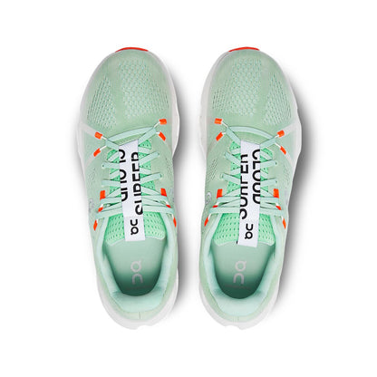 Top view of the On Cloudsurfer 7 Creek-White men’s running shoes 