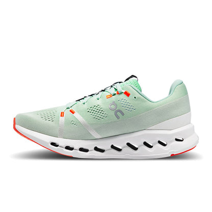 Left side view of the On Cloudsurfer 7 Creek-White men’s running shoe 
