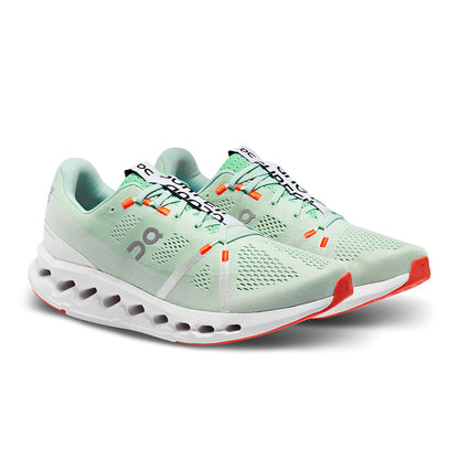 45-degree view of the On Cloudsurfer 7 Creek-White men’s running shoe 