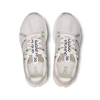 Top view of the On Cloudsurfer 7 Pearl-Ivory women’s running shoes 