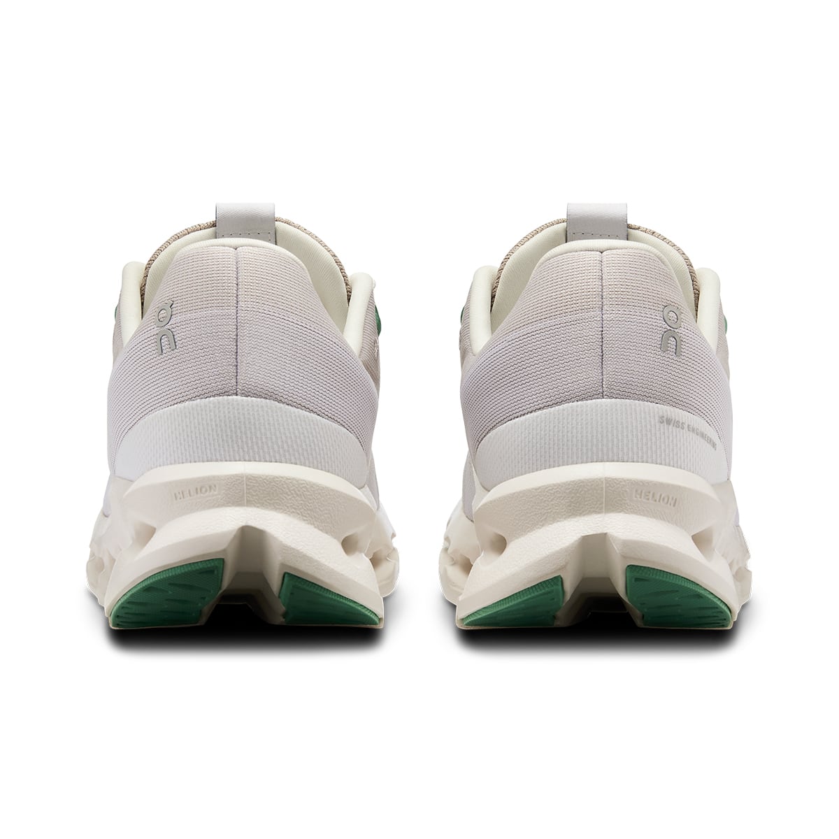 Back view of the On Cloudsurfer 7 Pearl-Ivory women’s running shoe 