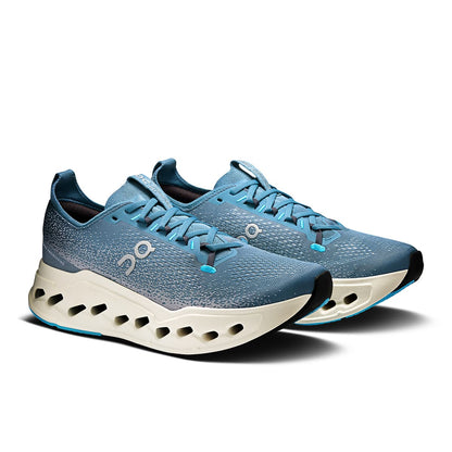 45-degree view of the Road Running On Cloudsurfer-Max Dust-Ivory men’s running shoe 