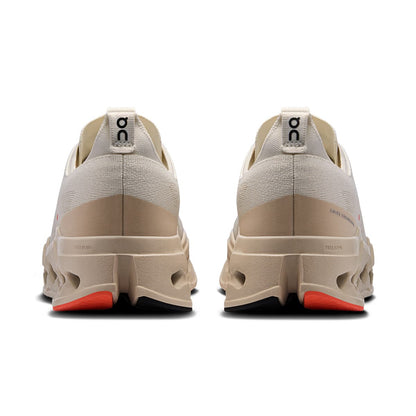 Back view of the On Cloudsurfer Max Ivory-Salmon men’s running shoe 