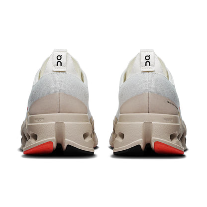 Back view of the On Cloudsurfer Max Ivory-Salmon women’s running shoe 