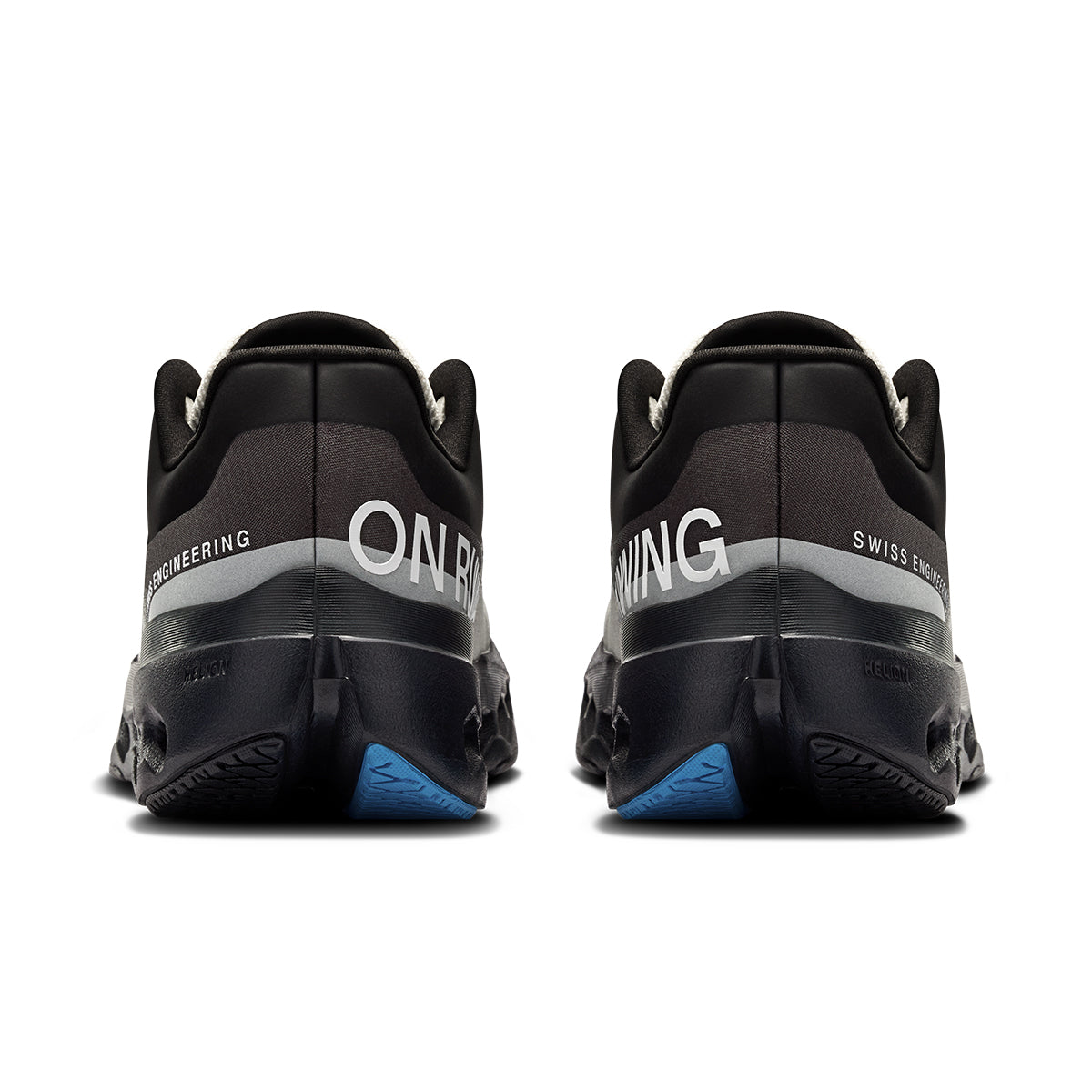 Back view of the Road Running On Cloudsurfer Next Lumos Black-Dew women’s running shoe 