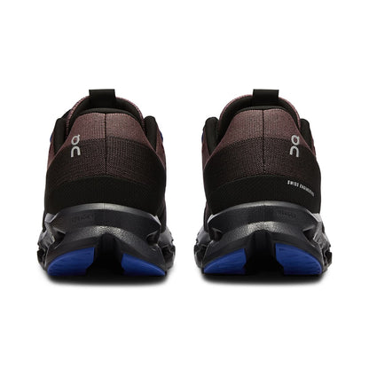 Back view of the On Cloudsurfer Black-Cobalt women’s running shoe 
