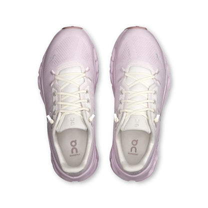 Top view of the On Cloudtilt Ivory Orchid women’s running shoes 