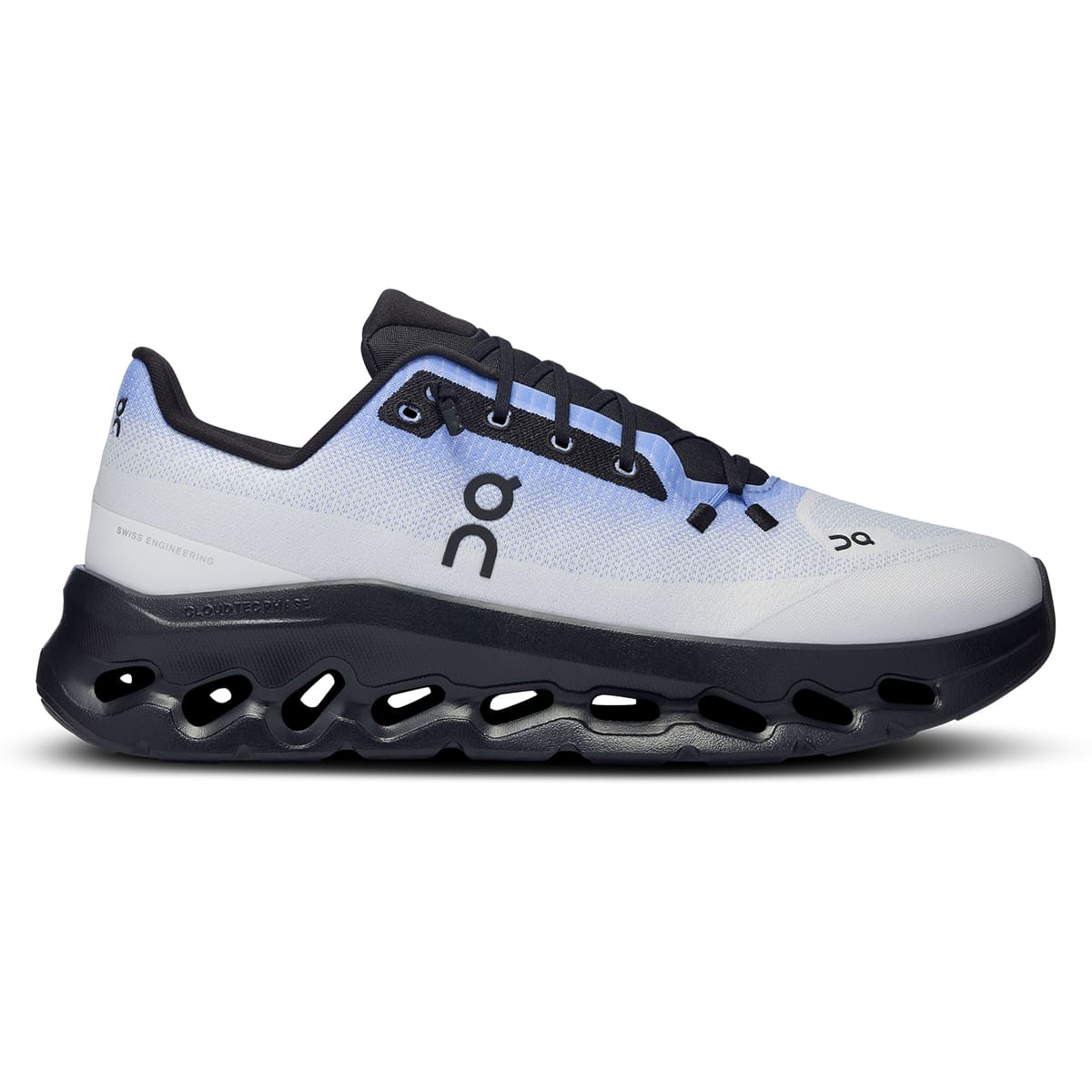 Right side view of the On Cloudtilt Ultramarine Eclipse men’s running shoe 