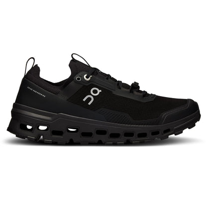 Right side view of the On Cloudultra 2 All Black women’s running shoe 