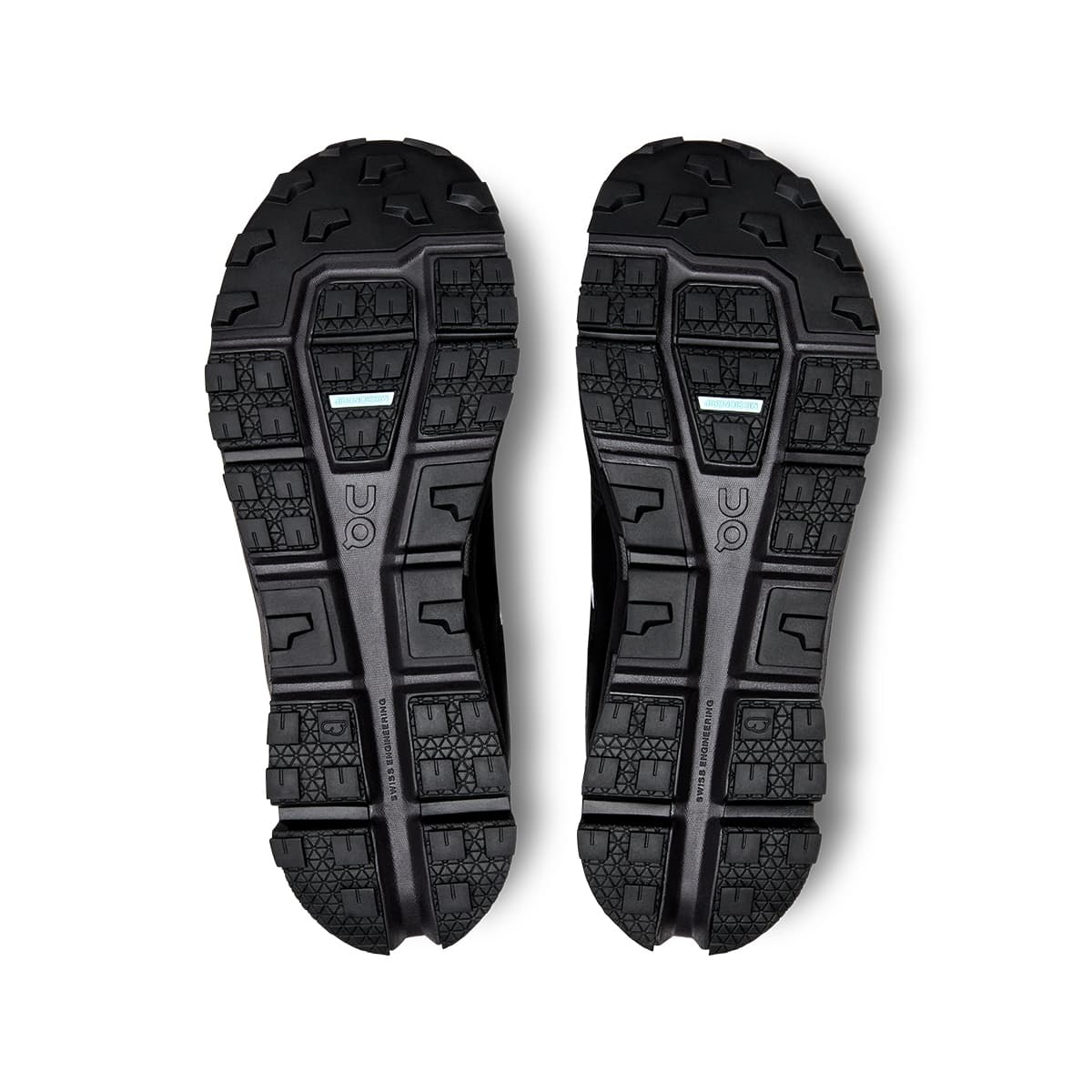 Soles of the On Cloudultra 2 All Black women’s running shoes 