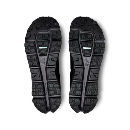 Soles of the On Cloudultra 2 All Black women’s running shoes 
