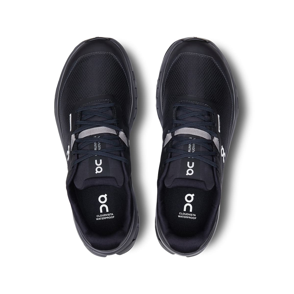 Top view of the On Cloudvista 2 Black Eclipse women’s running shoes #color_black-eclipse