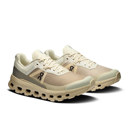 45-degree view of the On Cloudvista 2 Cream Desert women’s running shoe 