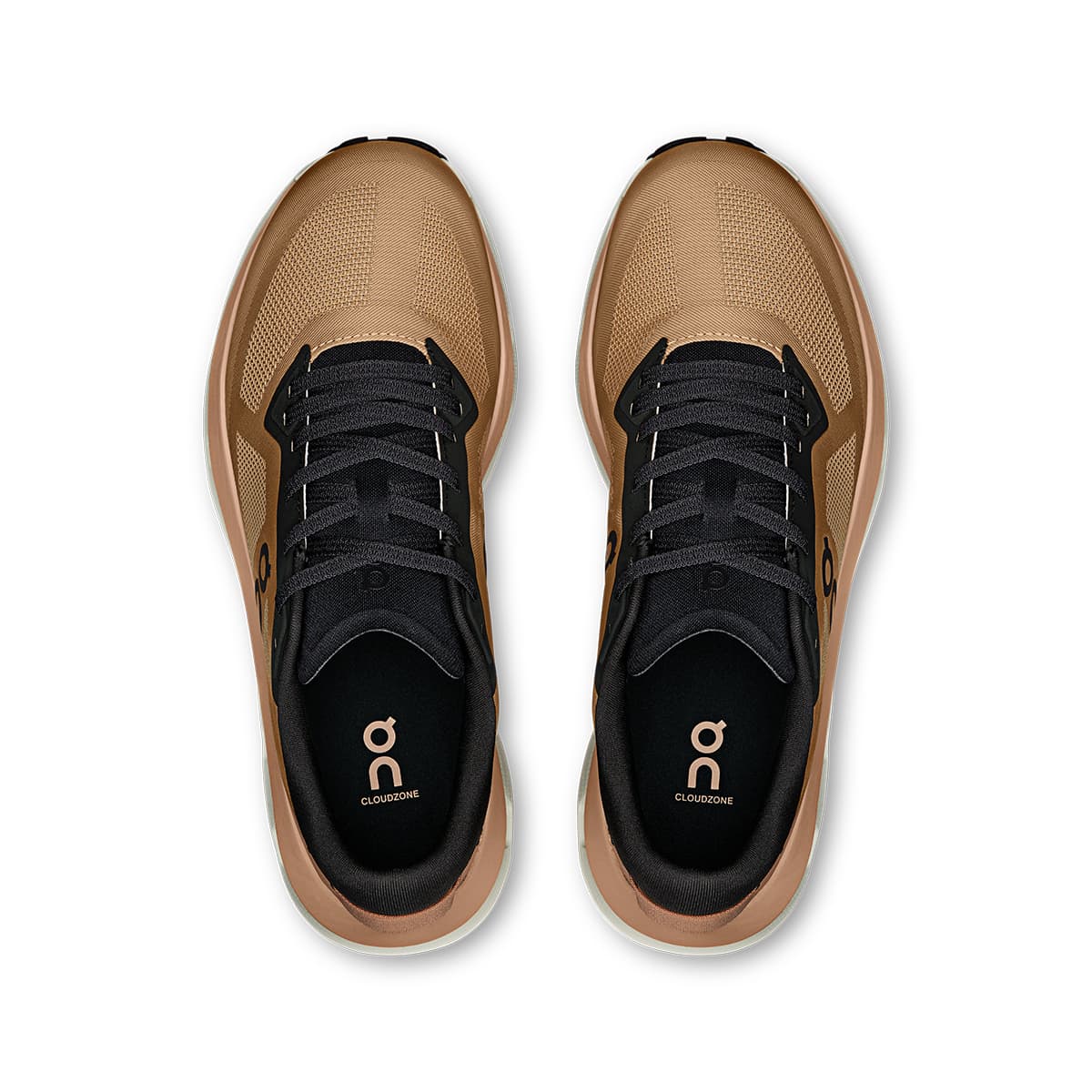 Top view of the On Cloudzone Rosebrown-Black women’s running shoes 