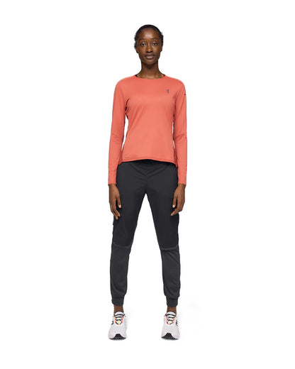 Woman wearing the On Weather Pants Colour Black 