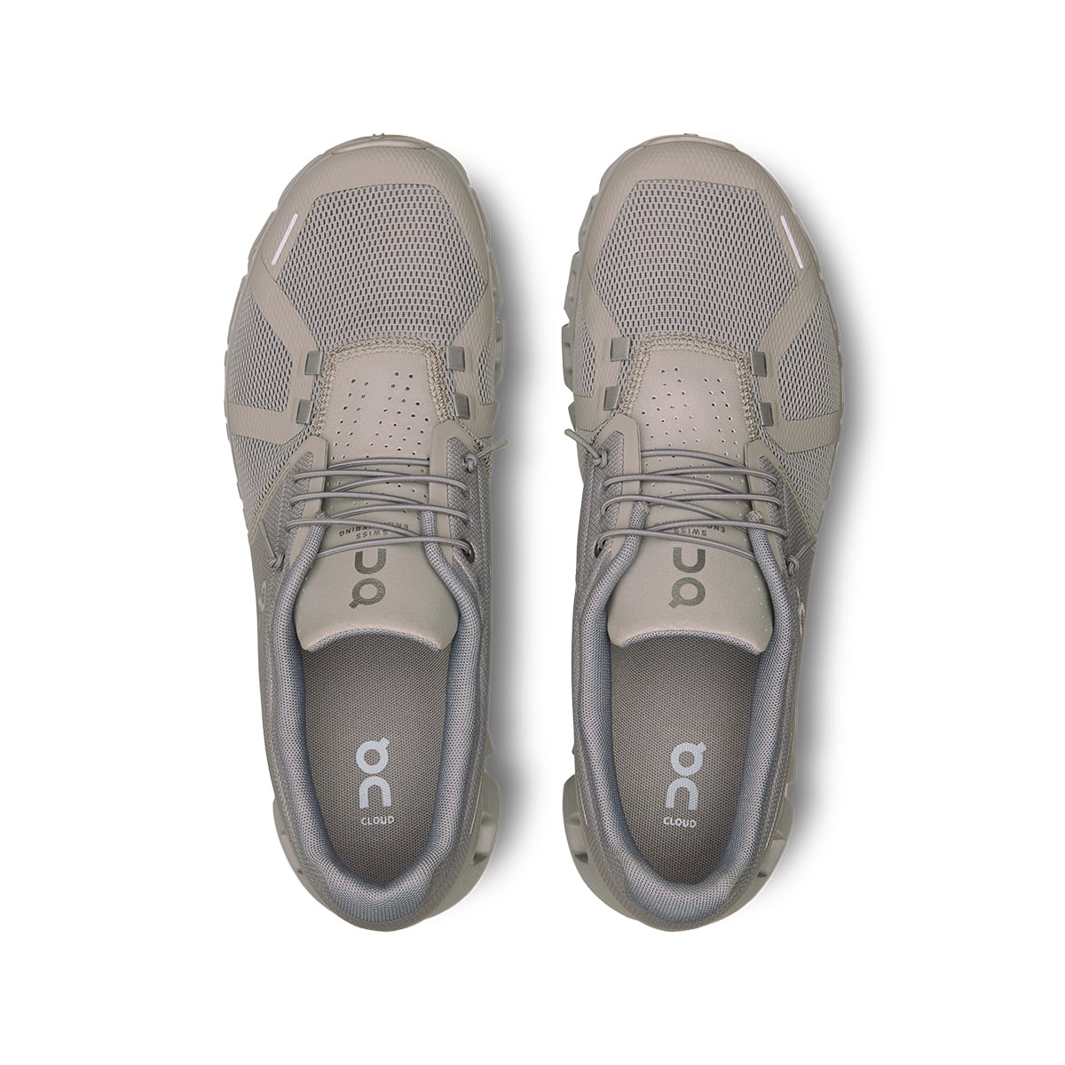 Top view of the On Cloud 5 Fog Alloy men's running shoes #color_fog-alloy