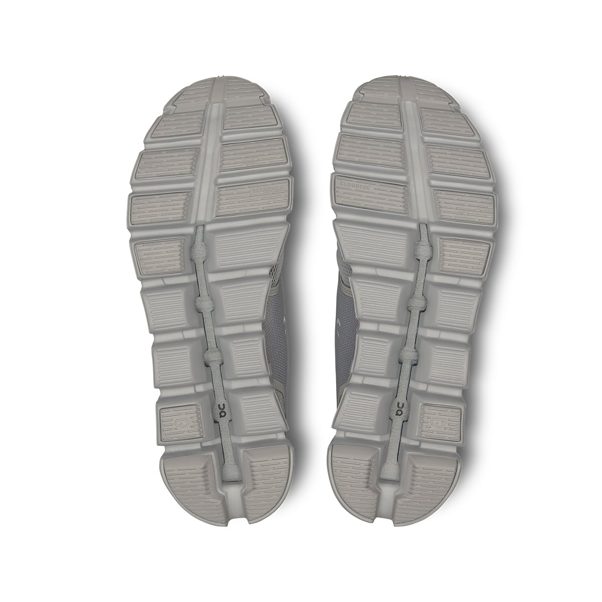 Soles of the On Cloud 5 Fog Alloy men's running shoes #color_fog-alloy