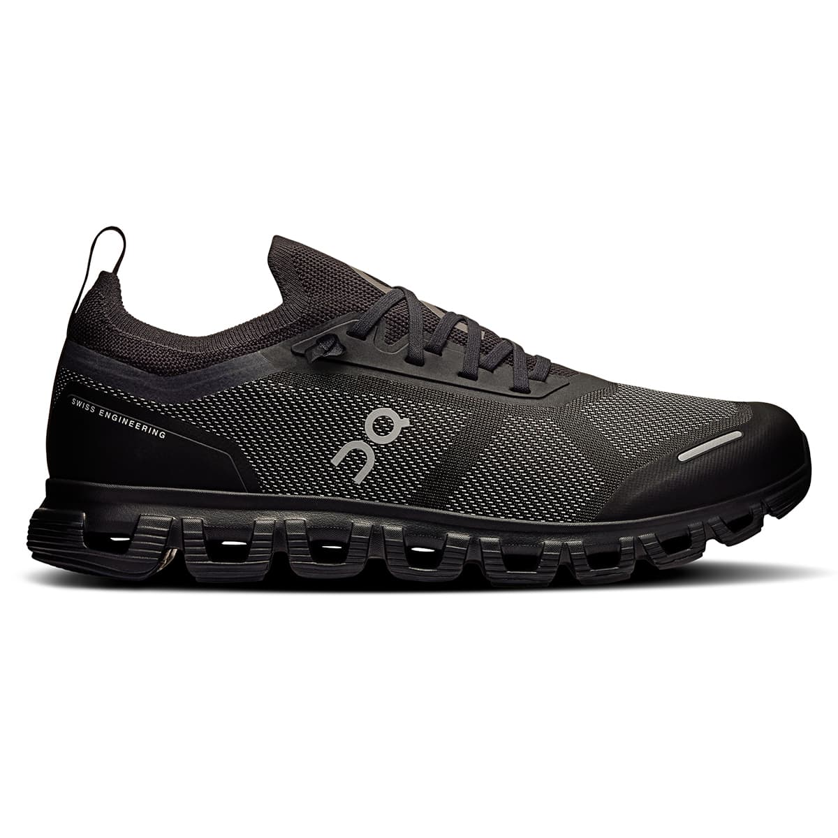 Right side view of the On Cloud 6 Versa Black-Eclipse men’s sneaker shoe #color_black-eclipse