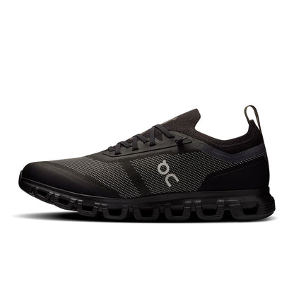 Left side view of the On Cloud 6 Versa Black-Eclipse men’s sneaker shoe 