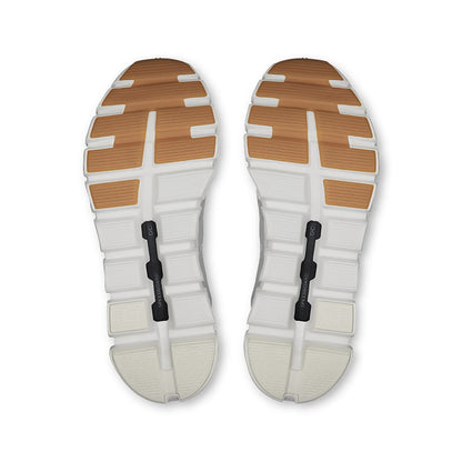 Soles of the On Cloud 6 Versa White-White women’s sneaker shoes 