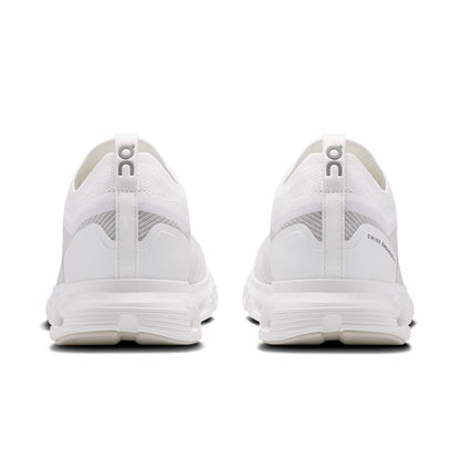 Back view of the On Cloud 6 Versa White-White women’s sneaker shoe 