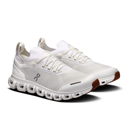 45-degree view of the On Cloud 6 Versa White-White women’s sneaker shoe 