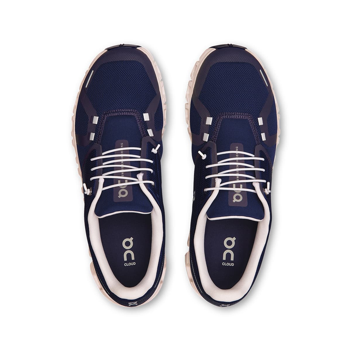 Top view of the On Cloud 6 Midnight-White men’s running shoes #color_midnight-white
