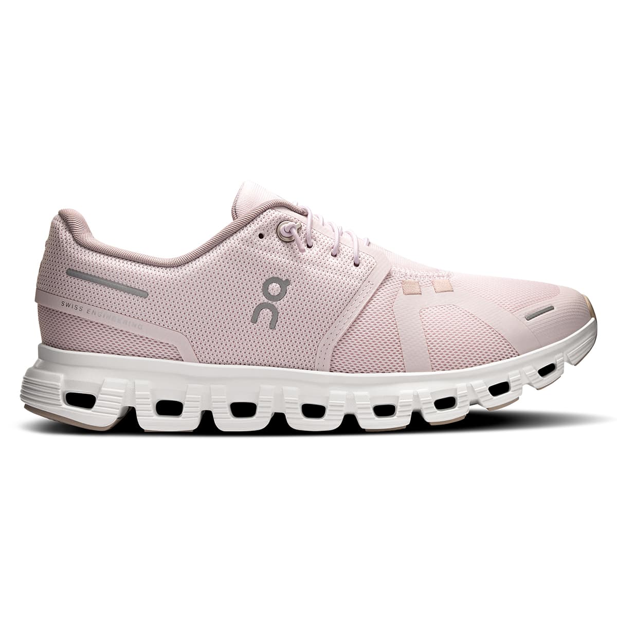 Right side view of the On Cloud 6 Orchid-Fade women’s running shoe 