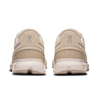 Back view of the On Cloud 6 Pearl-White women’s running shoe 
