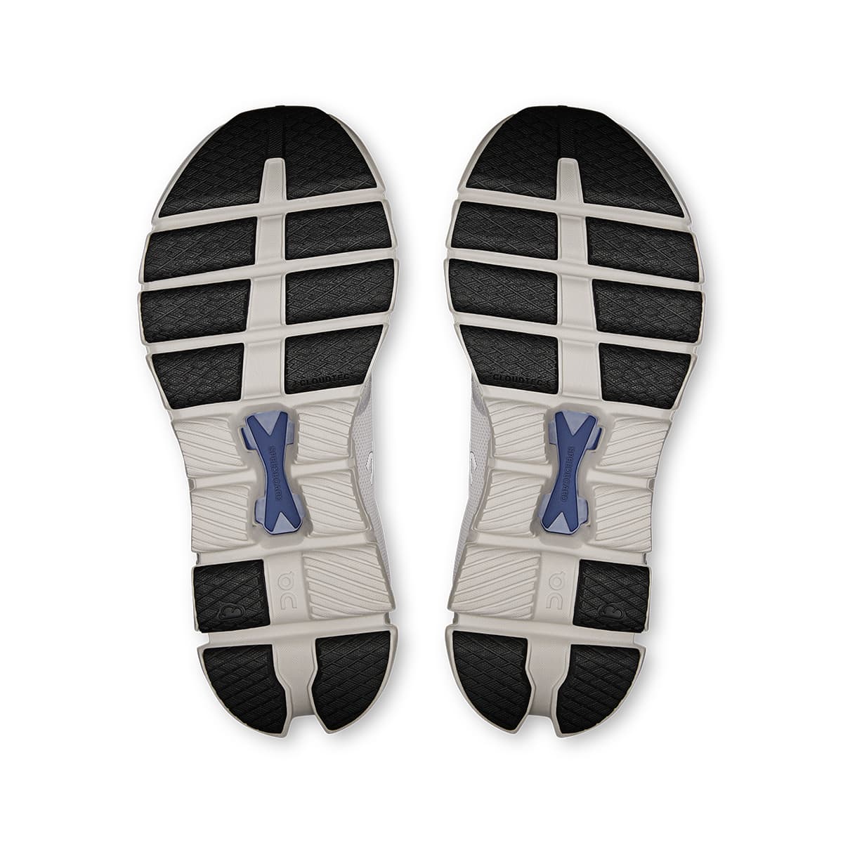 Soles of the On Cloud X 4 Lavender-Acai women’s running shoes 