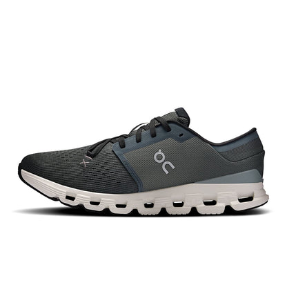 Left side view of the On Cloud X 4 Shadow-Apollo men’s running shoe 