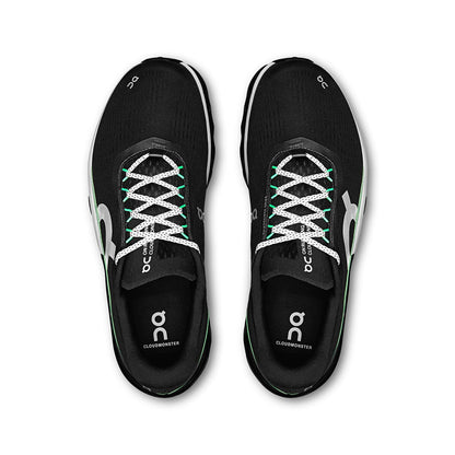 Top view of the On Cloudmonster 2 Black-Glacier men’s running shoes 