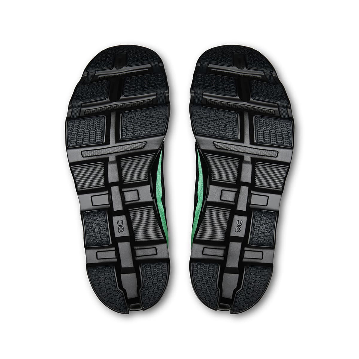 Soles of the On Cloudmonster 2 Black-Glacier men’s running shoes 