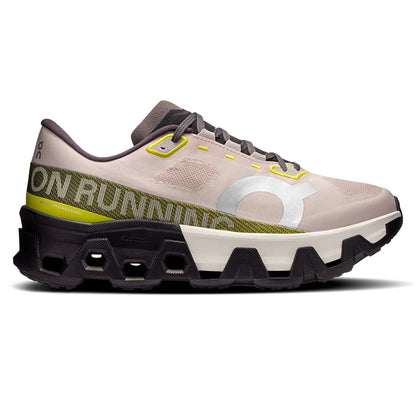 Right side view of the On Cloudmonster Hyper Fade Lime men’s running shoe 