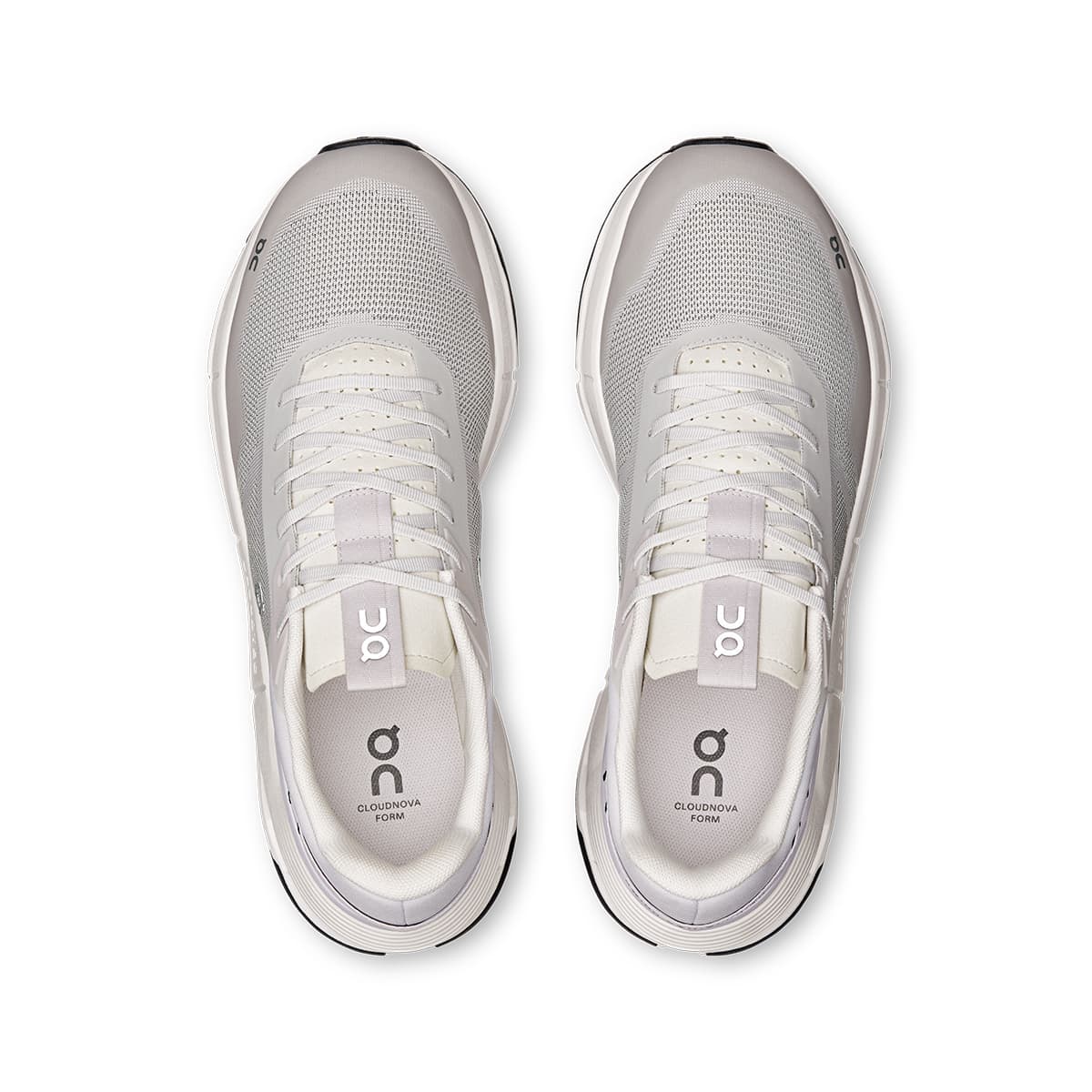 Top view of the On Cloudnoa Form 2 TT Frost-White men’s running shoes #color_frost-white