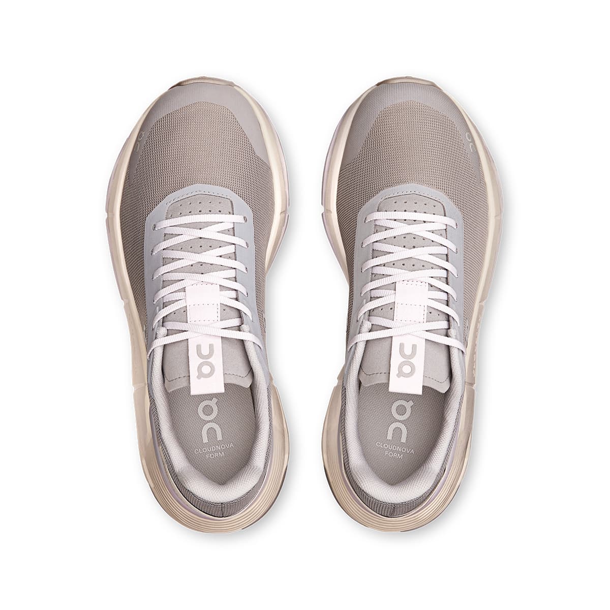 Top view of the On Cloudnova Form 2 Fog Lavender women’s running shoes 