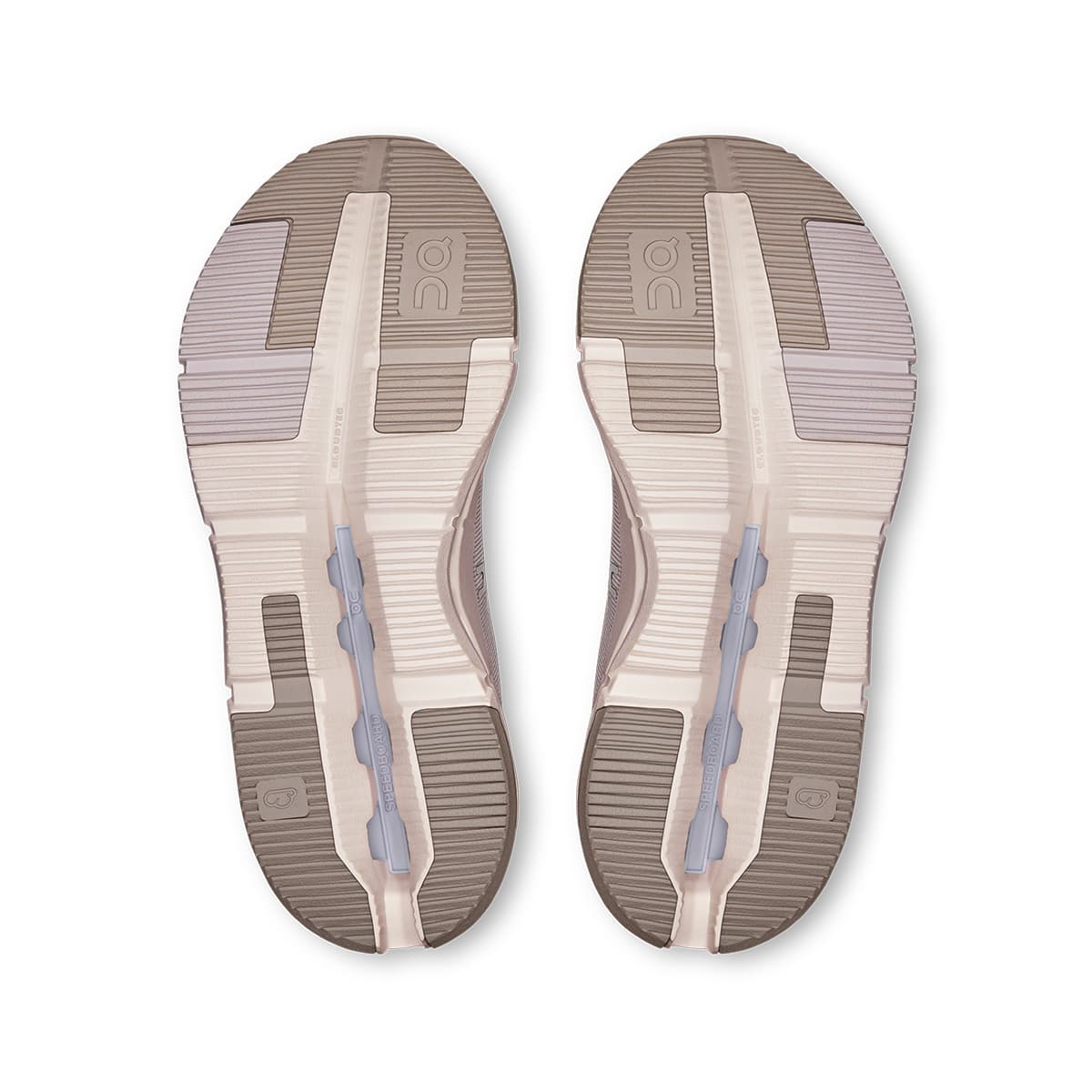 Soles of the On Cloudnova Form 2 Fog Lavender women’s running shoes 