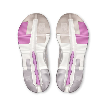 Soles of the On Cloudnova Form Pearl Raspberry women’s running shoes 