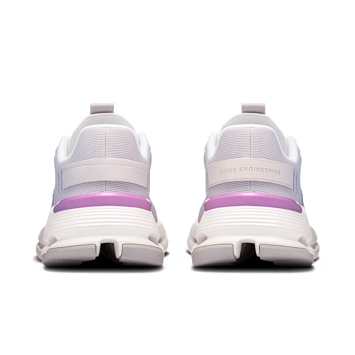 Back view of the On Cloudnova Form Pearl Raspberry women’s running shoe 
