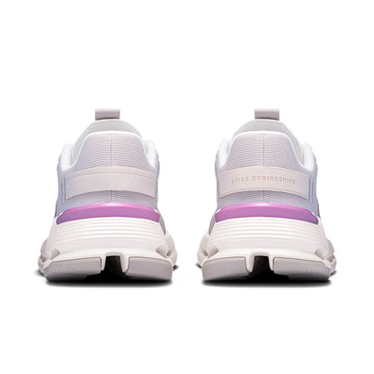 Back view of the On Cloudnova Form Pearl Raspberry women’s running shoe 