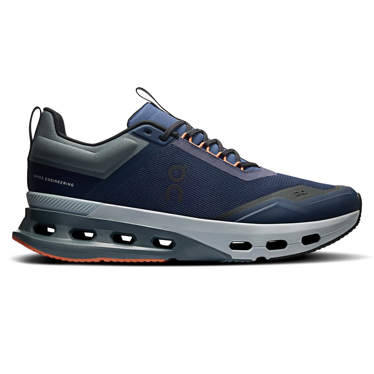 Right side view of the On Cloudnova X Ink Canyon men’s running shoe #color_ink-canyon