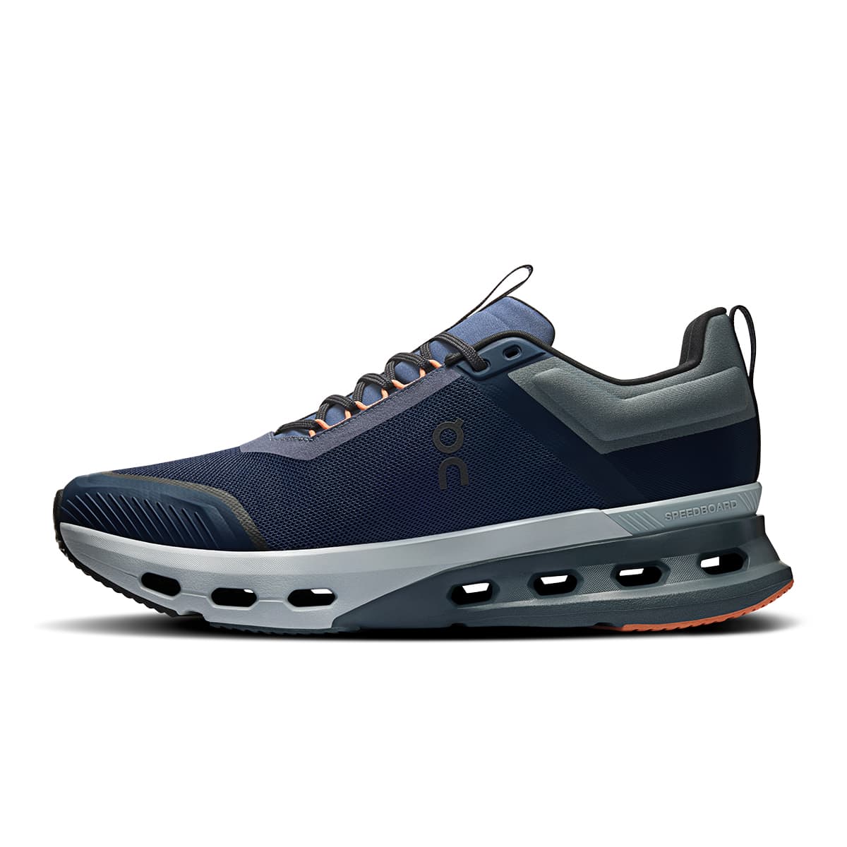 Left side view of the On Cloudnova X Ink Canyon men’s running shoe #color_ink-canyon