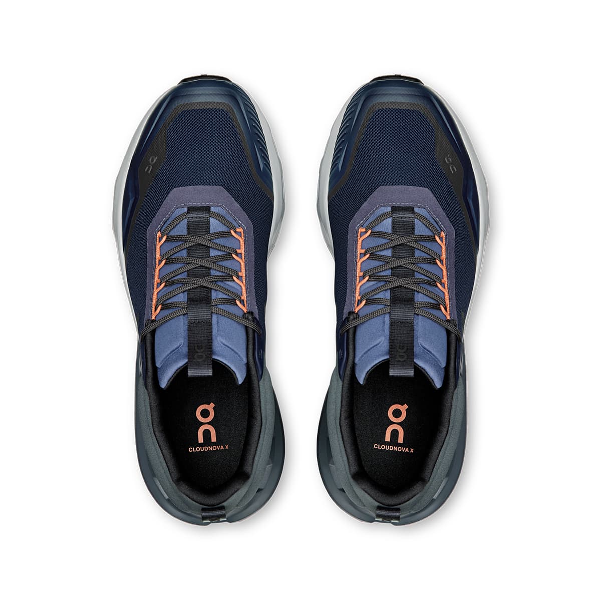 Top view of the On Cloudnova X Ink Canyon men’s running shoes #color_ink-canyon