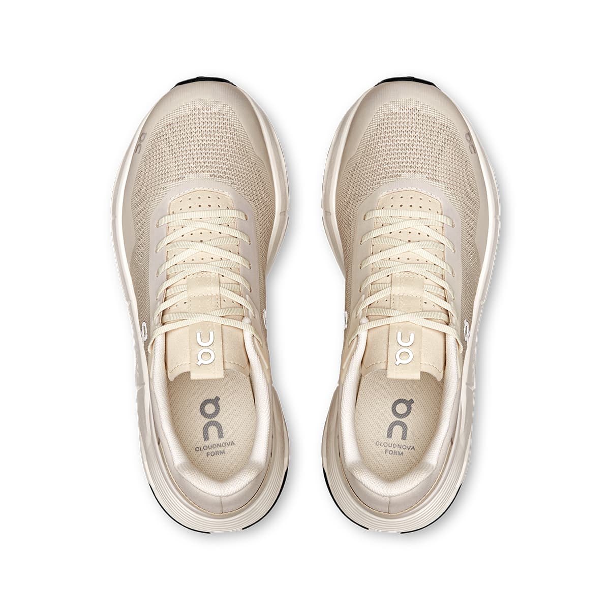 Top view of the On Cloudnoa Form 2 TT Cream-Ivory women’s running shoes #color_cream-ivory