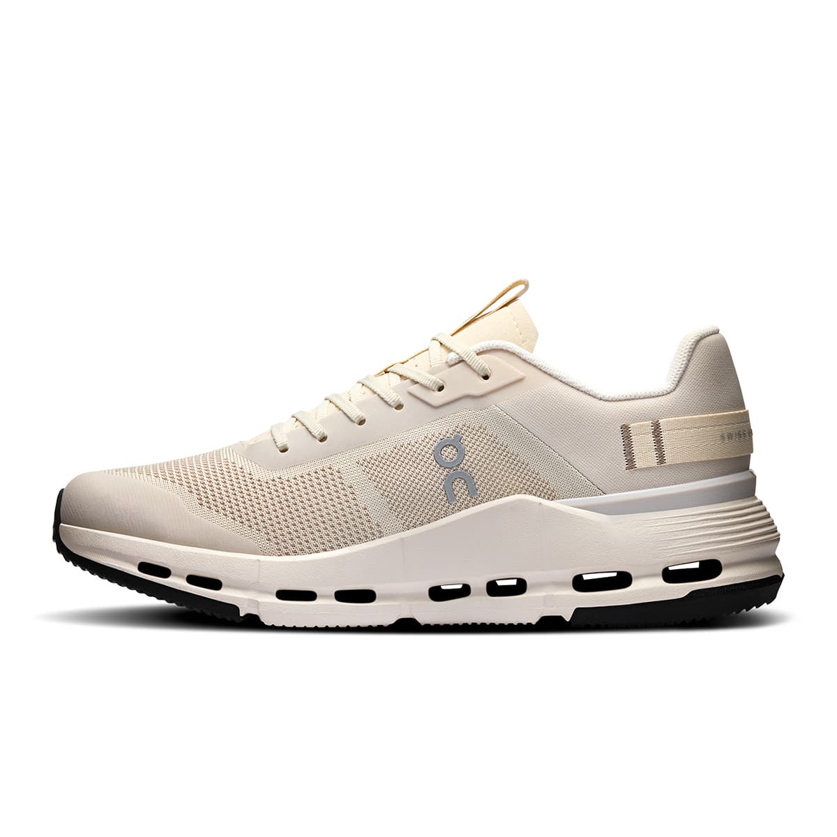 Left side view of the On Cloudnoa Form 2 TT Cream-Ivory women’s running shoe #color_cream-ivory