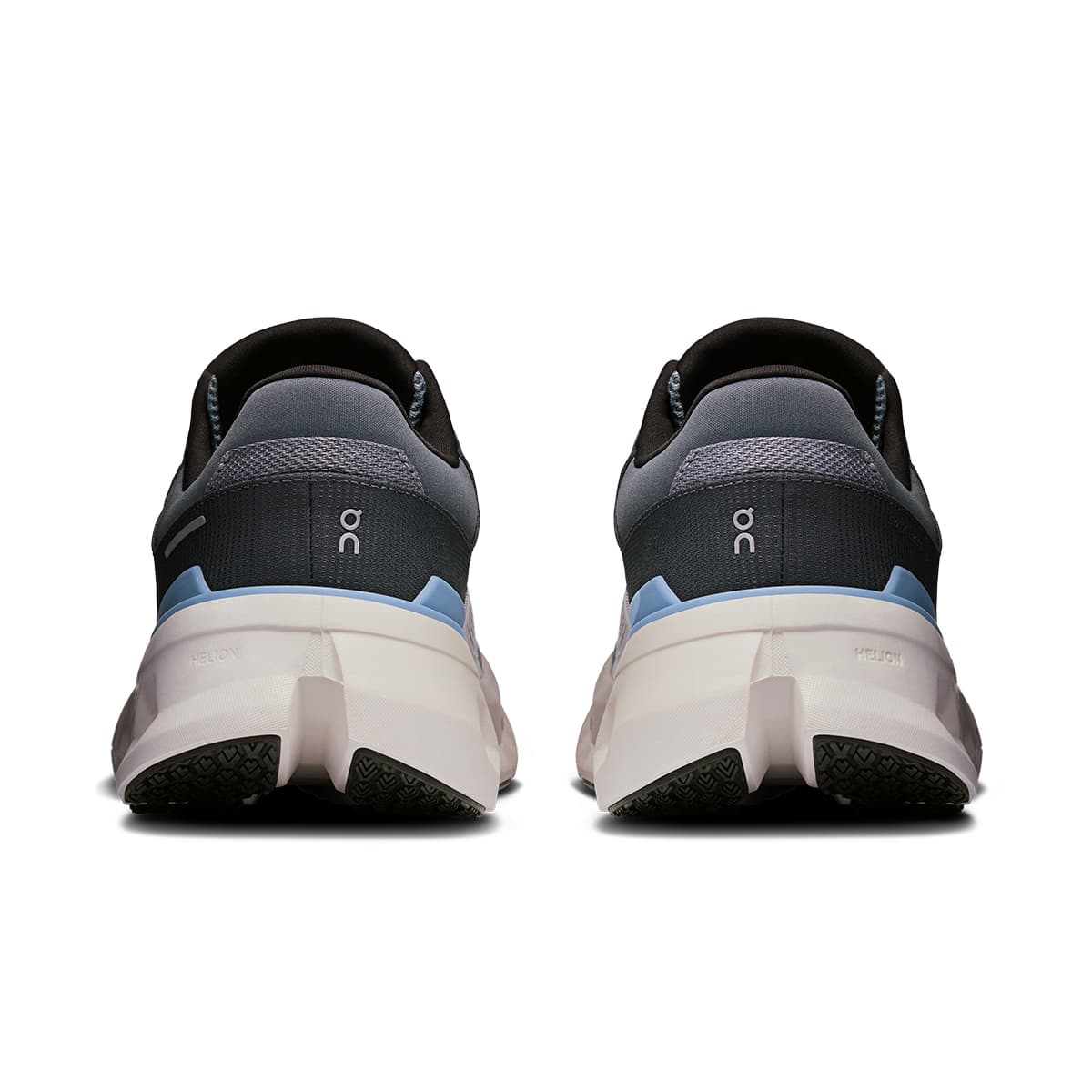 Back view of the On Cloudrunner 2 Alloy Chambray men’s running shoe #color_alloy-chambray