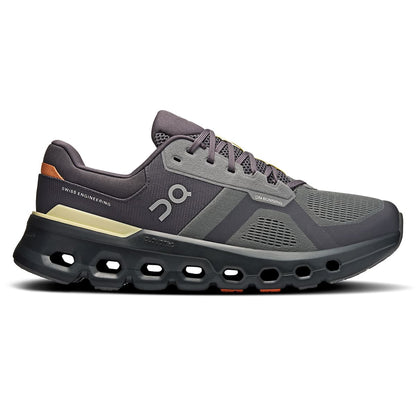 Right side view of the On Cloudrunner 2 Rock-Tangerine men’s running shoe 