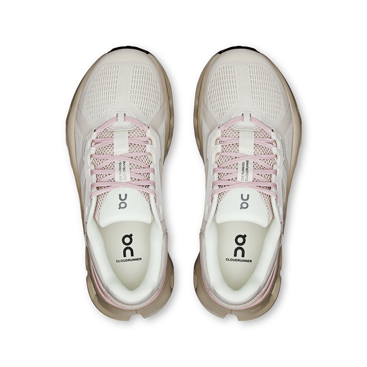 Top view of the On Cloudrunner 2 Silver-Mauve women’s running shoes 