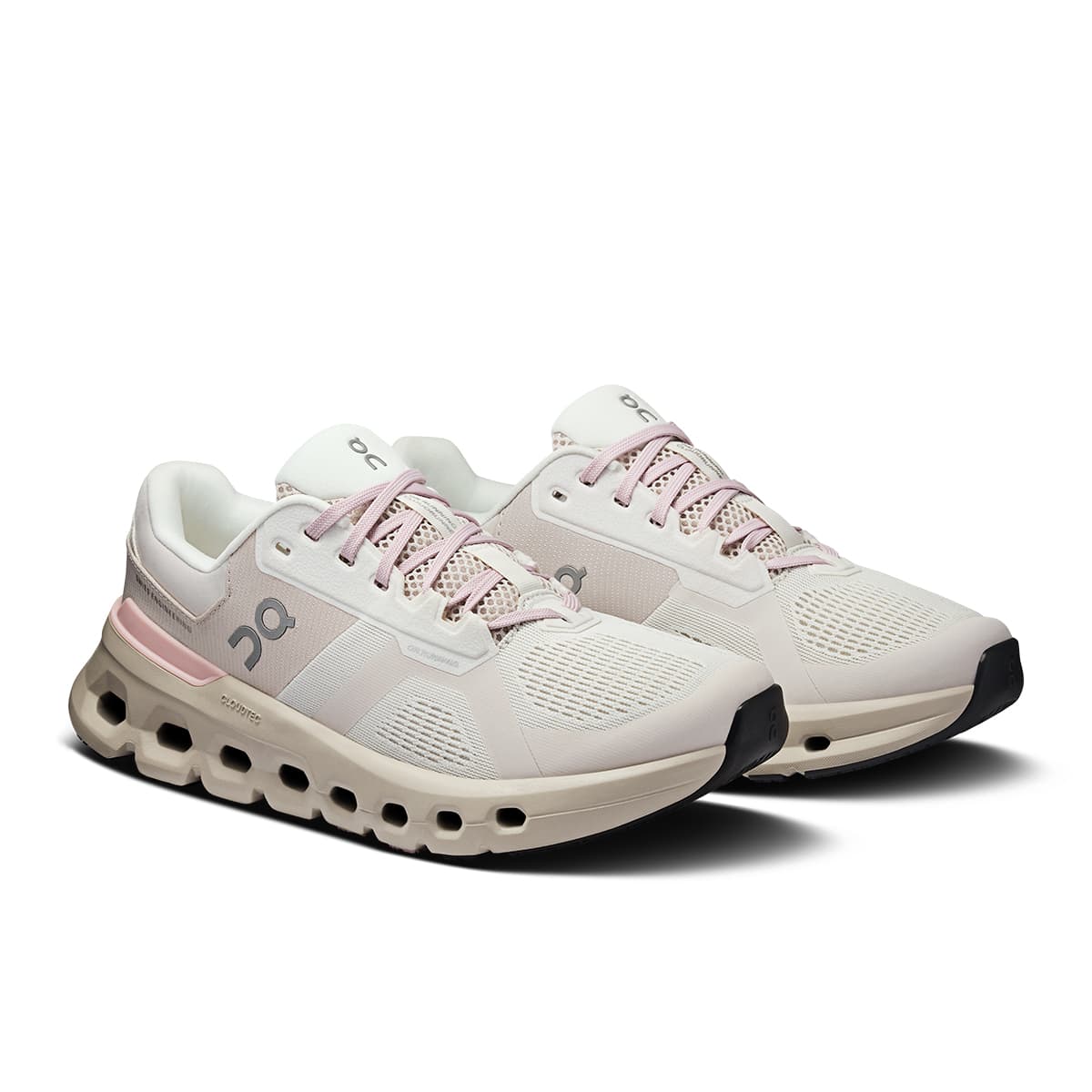 45-degree view of the On Cloudrunner 2 Silver-Mauve women’s running shoe 