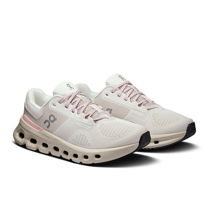 45-degree view of the On Cloudrunner 2 Silver-Mauve women’s running shoe 